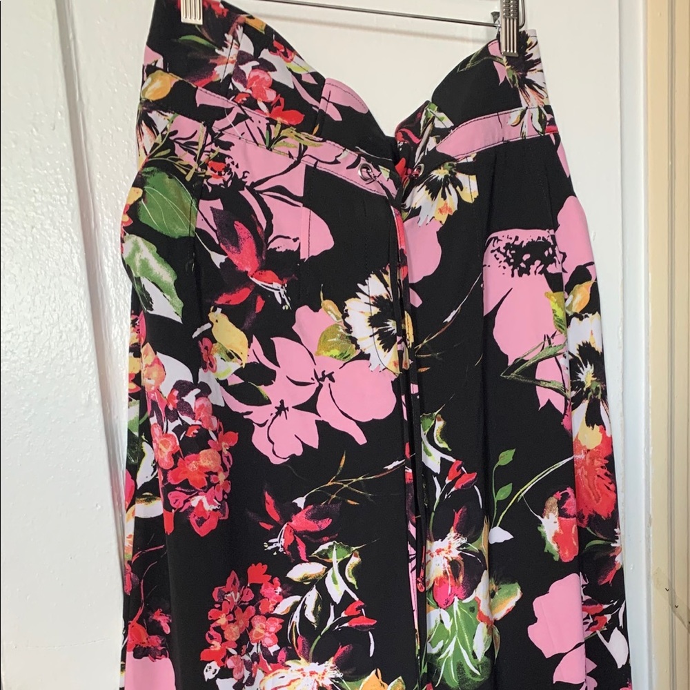 Paper bag waist, floral Palazzo pants